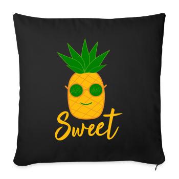 Festival d’été de l’ananas - Housse de coussin décorative 45 x 45 cm - noir - Devant