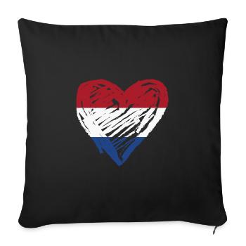 Netherlands Heart - Sofa pillowcase 17,3'' x 17,3'' (45 x 45 cm) - black - Front