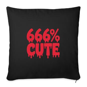 666% Cute! Satanistisches Goth Girl Design - Sofakissenbezug 45 x 45 cm - Schwarz - Vorne