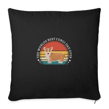 Corgi Dog The Worlds Best Corgi Dad Ever - Sofa pillowcase 17,3'' x 17,3'' (45 x 45 cm) - black - Front