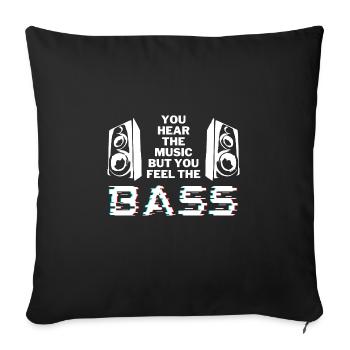 Feel the Bass Bassist Gitarre Konzert Rock Metal - Sofa pillowcase 17,3'' x 17,3'' (45 x 45 cm) - black - Front