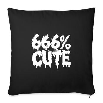 666% Cute! Satanic Goth Girl Design - Sofa pillowcase 17,3'' x 17,3'' (45 x 45 cm) - black - Front