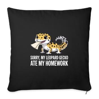Léopard Gecko Léopard Gecko Reptile Terraristique - Housse de coussin décorative 45 x 45 cm - noir - Devant