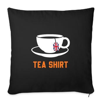 Tea Shirt – Calm Teacup Pun - Sofa pillowcase 17,3'' x 17,3'' (45 x 45 cm) - black - Front