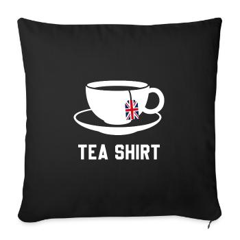 Tea Shirt – Calm Teacup Pun - Sofa pillowcase 17,3'' x 17,3'' (45 x 45 cm) - black - Front