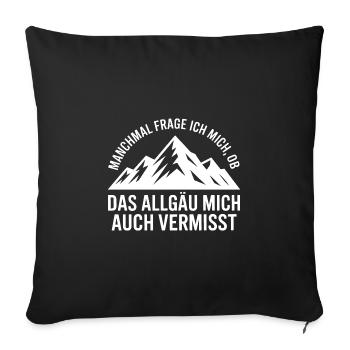 Je me demande si l’Allgäu ne me manque pas ! - Housse de coussin décorative 45 x 45 cm - noir - Devant