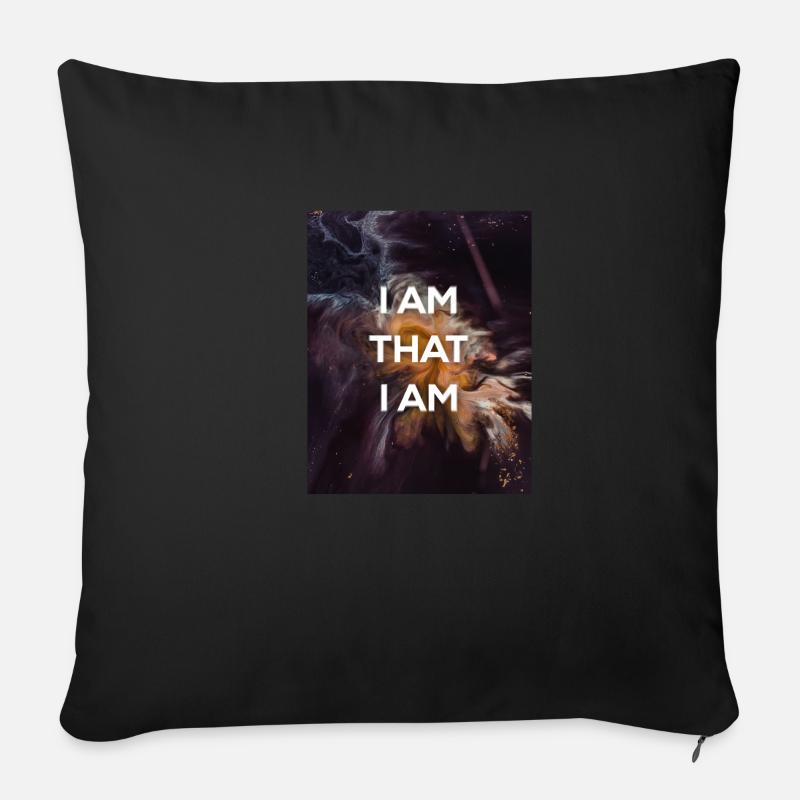 I AM THAT I AM - Sofa pillowcase 17,3'' x 17,3'' (45 x 45 cm) - black