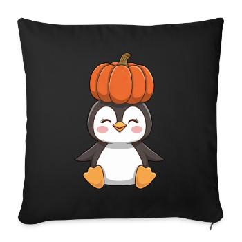 Cute Halloween Penguin Pumpkin Cartoon - Sofa pillowcase 17,3'' x 17,3'' (45 x 45 cm) - black - Front