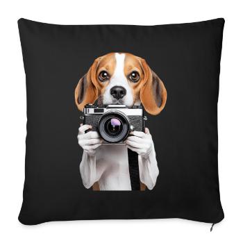 Beagle - Sofakissenbezug 45 x 45 cm - Schwarz - Vorne