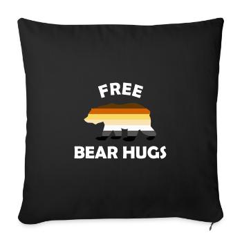 Free bear hugs schwul Homo Gay Pride LGBT - Sofa pillowcase 17,3'' x 17,3'' (45 x 45 cm) - black - Front