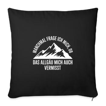 Je me demande si l’Allgäu ne me manque pas ! - Housse de coussin décorative 45 x 45 cm - noir - Devant