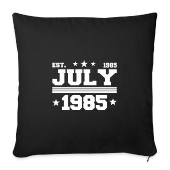 36e anniversaire cadeau juillet 1985 - Housse de coussin décorative 45 x 45 cm - noir - Devant