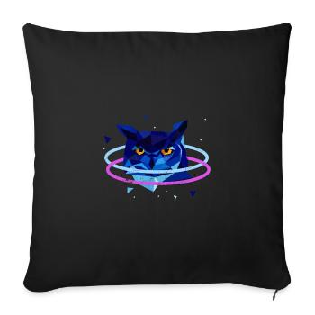 UHU EULE EULEN UHUS 90s 80s NEON MOTIVE GESCHENK - Sofakissenbezug 45 x 45 cm - Schwarz - Vorne