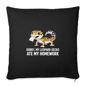 Leopard Gecko Leopard Gecko Reptile Terraristics - Sofa pillowcase 17,3'' x 17,3'' (45 x 45 cm) - black - Front