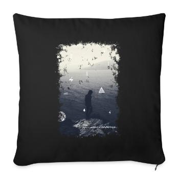 MEER - Sofakissenbezug 45 x 45 cm - Schwarz - Vorne