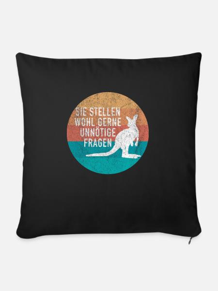 Känguru Witzige Sprüche Motiv - Sofakissenbezug 45 x 45 cm - Schwarz