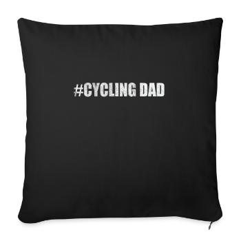 Cycling dad riding a mountain bike - Sofa pillowcase 17,3'' x 17,3'' (45 x 45 cm) - black - Front