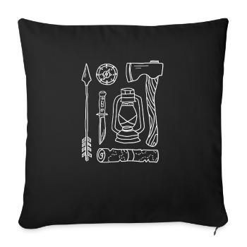Randonnées en montagne randonneurs randonnée en plein air trekking - Housse de coussin décorative 45 x 45 cm - noir - Devant