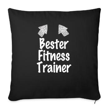 Meilleur entraîneur de fitness - Housse de coussin décorative 45 x 45 cm - noir - Devant