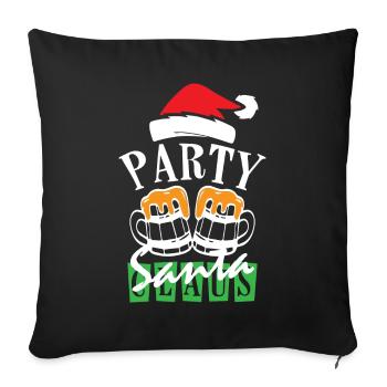 Fête de la bière Père Noël Fête de Noël - Housse de coussin décorative 45 x 45 cm - noir - Devant