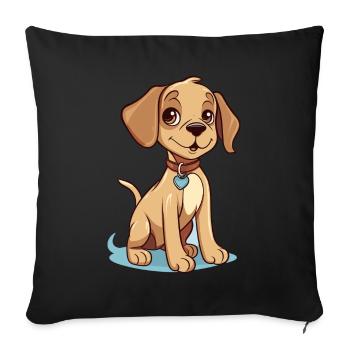 Cute dog design for dog owners - Sofa pillowcase 17,3'' x 17,3'' (45 x 45 cm) - black - Front