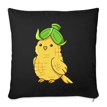 Canary Corn Design for Bird Lovers - Sofa pillowcase 17,3'' x 17,3'' (45 x 45 cm) - black - Front