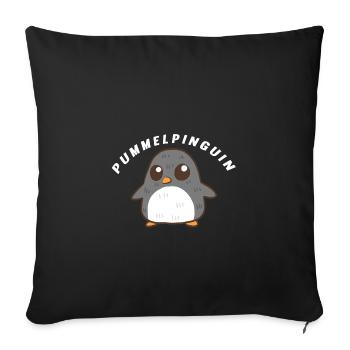 Penguin Chubby Chubby Penguin with Overweight - Sofa pillowcase 17,3'' x 17,3'' (45 x 45 cm) - black - Front