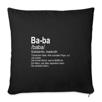 Türkischer Baba | Vatertagsgeschenk EN IYI BABA - Sofakissenbezug 45 x 45 cm - Schwarz - Vorne