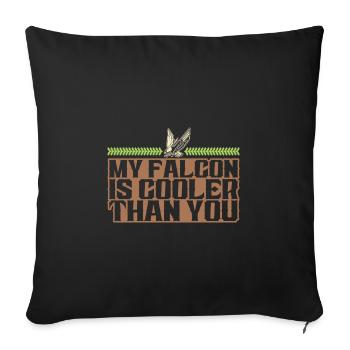 Falconry Cool Saying - Sofa pillowcase 17,3'' x 17,3'' (45 x 45 cm) - black - Front