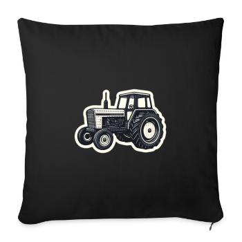 Traktor Linienzeichnung Vintage - Sofakissenbezug 45 x 45 cm - Schwarz - Vorne