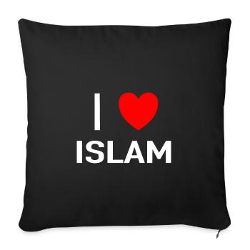 I love islam - Sofa pillowcase 17,3'' x 17,3'' (45 x 45 cm) - black - Front