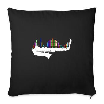 Saxophone player - Sofa pillowcase 17,3'' x 17,3'' (45 x 45 cm) - black - Front