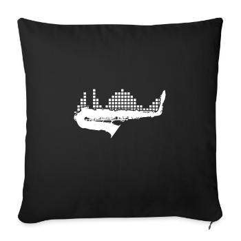 Saxophone - Housse de coussin décorative 45 x 45 cm - noir - Devant