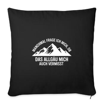 Je me demande si l’Allgäu ne me manque pas ! - Housse de coussin décorative 45 x 45 cm - noir - Devant