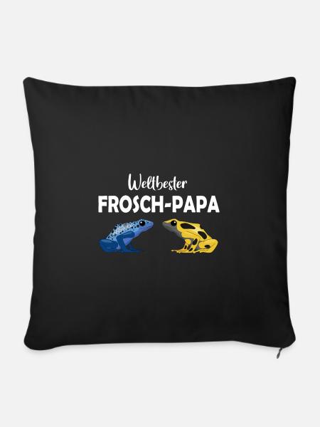 Weltbester Frosch-Papa - Pfeilgiftfrosch Frösche - Sofakissenbezug 45 x 45 cm - Schwarz