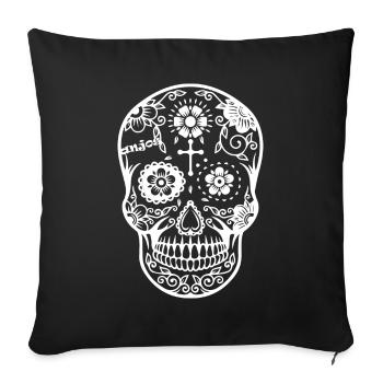 Mexican skull - Sofa pillowcase 17,3'' x 17,3'' (45 x 45 cm) - black - Front