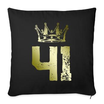 41 Zahl Krone - Sofakissenbezug 45 x 45 cm - Schwarz - Vorne