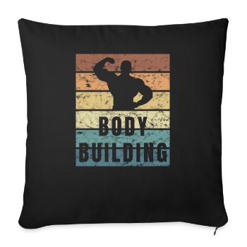 Super Bodybuilding - Installing Muscles - Sofakissenbezug 45 x 45 cm - Schwarz - Vorne