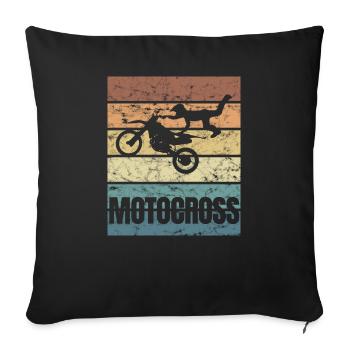 Motorcross Motorsport Motorcycling Dirtbike - Sofa pillowcase 17,3'' x 17,3'' (45 x 45 cm) - black - Front