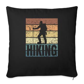 Hiker Mountaineer Mountain Lovers Mountain Range - Sofa pillowcase 17,3'' x 17,3'' (45 x 45 cm) - black - Front