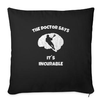 Lacrosse Sport Passion Brain Skull - Sofa pillowcase 17,3'' x 17,3'' (45 x 45 cm) - black - Front
