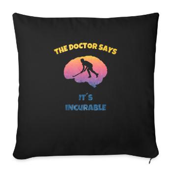 Hockey sur gazon Chemise de hockey en salle Hockey sur gazon - Cerveau - Housse de coussin décorative 45 x 45 cm - noir - Devant