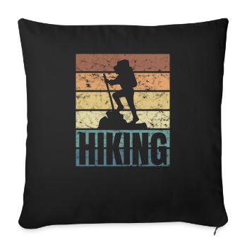 Mountaineers Hiking Mountaineers Alpenpanorama - Sofa pillowcase 17,3'' x 17,3'' (45 x 45 cm) - black - Front