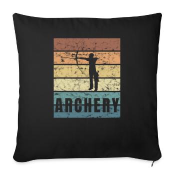 Bogenschiessen Archery Bogen Pfeil Crunge - Sofakissenbezug 45 x 45 cm - Schwarz - Vorne