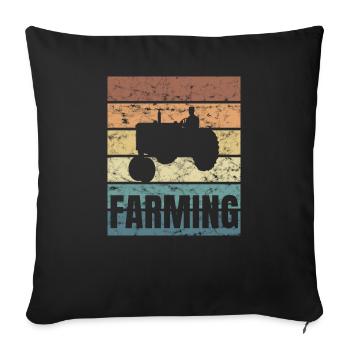 Farmer with passion Agriculture Crunge - Sofa pillowcase 17,3'' x 17,3'' (45 x 45 cm) - black - Front
