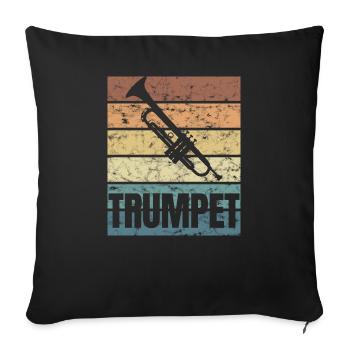 Trumpet Brass Passion - Sofa pillowcase 17,3'' x 17,3'' (45 x 45 cm) - black - Front