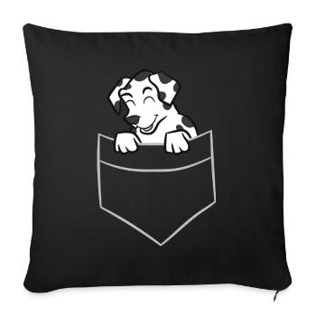 Dalmatien - Dans la poche poitrine / poche chemise - Housse de coussin décorative 45 x 45 cm - noir - Devant