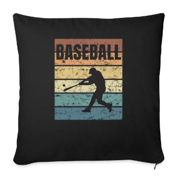 Baseball Baseball Bat Homerun Pitcher Catcher - Housse de coussin décorative 45 x 45 cm - noir - Devant