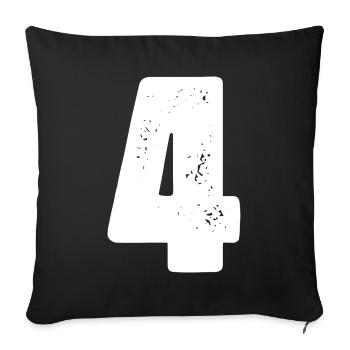 maillot à 4 chiffres - Housse de coussin décorative 45 x 45 cm - noir - Devant
