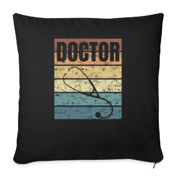 Docteur Docteur Crunge Effect Practice - Housse de coussin décorative 45 x 45 cm - noir - Devant